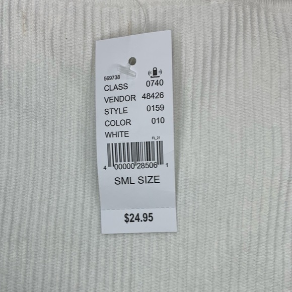 NWT Pac Sun L.A. Hearts White Ribbed Cross Back Crop Top - Picture 3 of 4